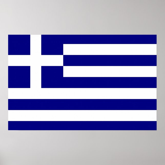 Póster Imprimir lienzo con bandera de Grecia (Frente)