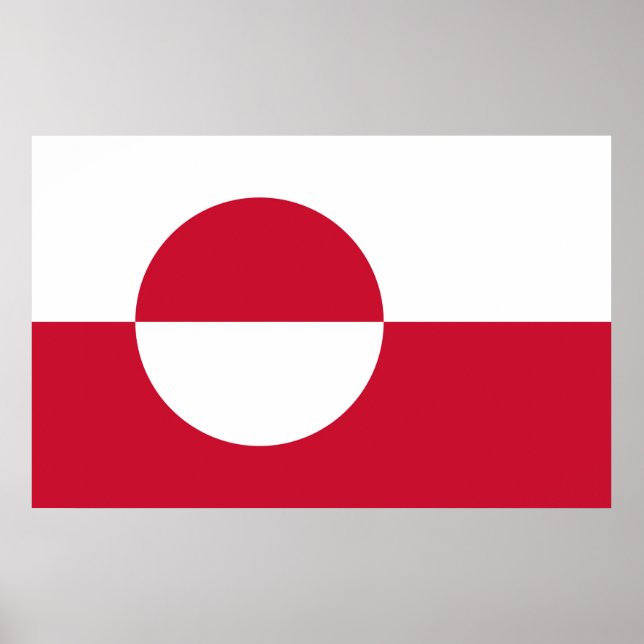 Póster Imprimir lienzo con bandera de Groenlandia (Frente)
