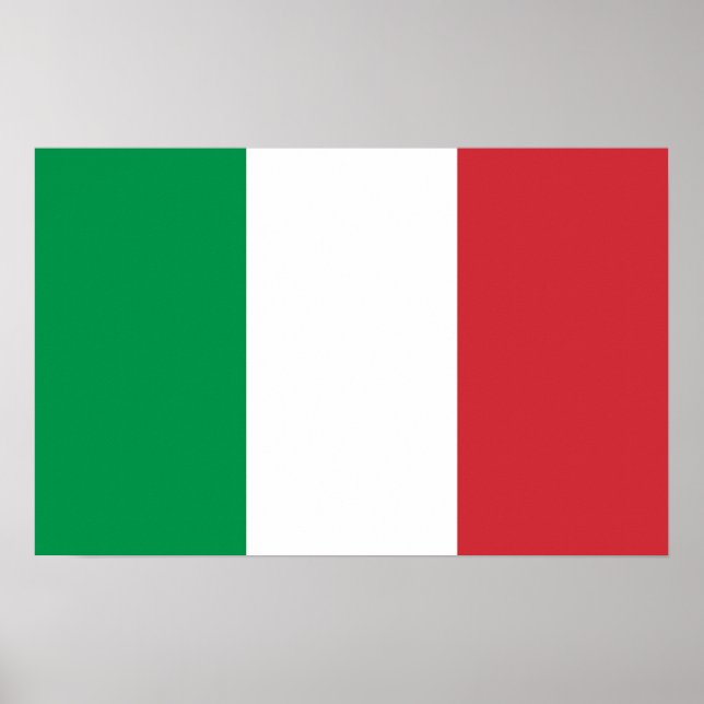 Póster Imprimir lienzo con bandera de Italia (Frente)