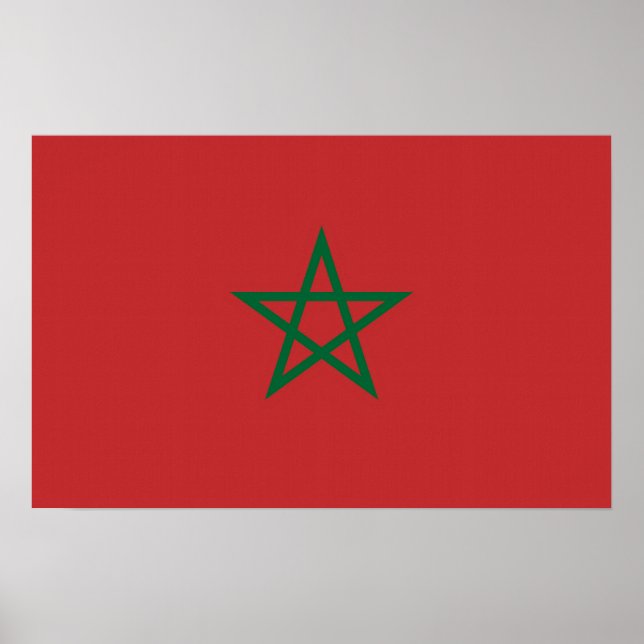 Póster Imprimir lienzo con bandera de Marruecos (Frente)