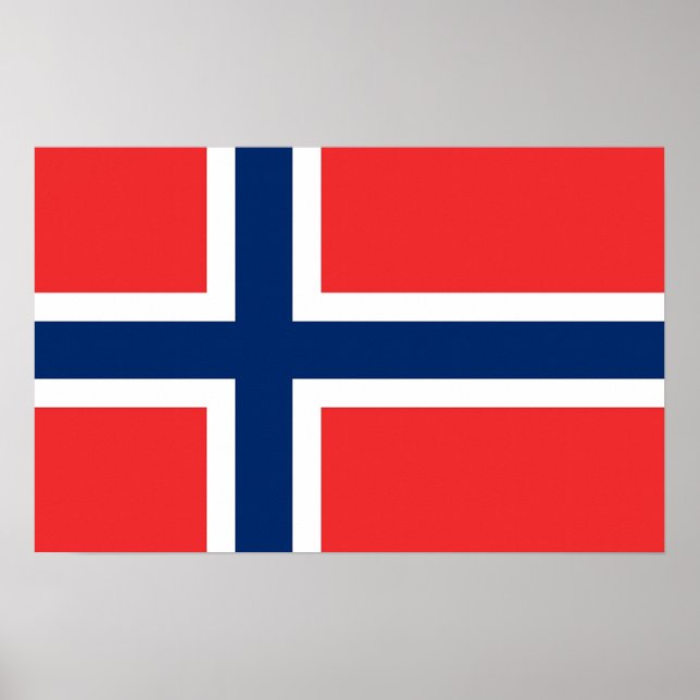 Póster Imprimir lienzo con bandera de Noruega (Frente)
