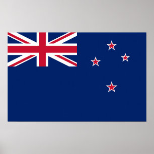 Póster Imprimir lienzo con bandera de Nueva Zelanda