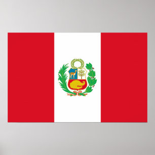 Póster Imprimir lienzo con bandera de Perú