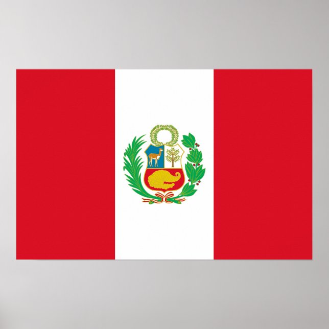 Póster Imprimir lienzo con bandera de Perú (Frente)
