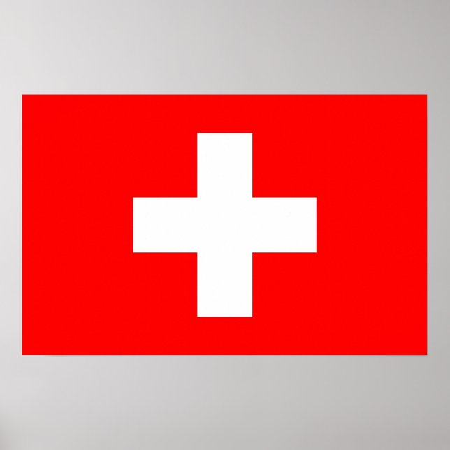 Póster Imprimir lienzo con bandera de Suiza (Frente)