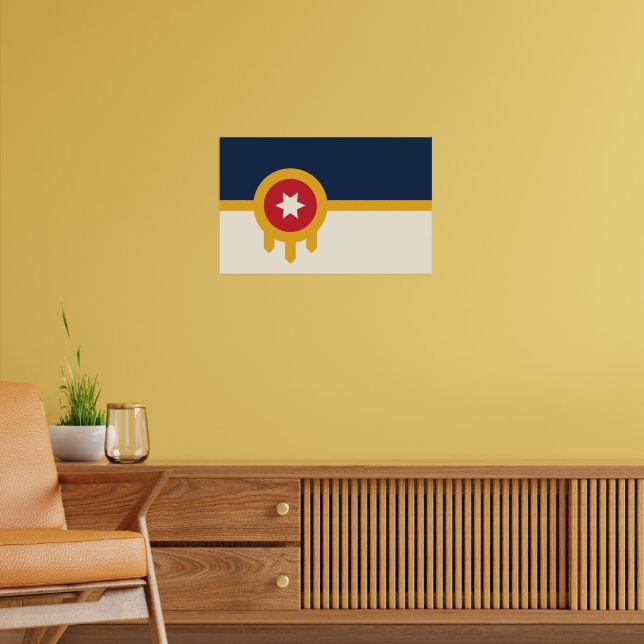 Póster Imprimir lienzo con bandera de Tulsa, Oklahoma (Salón 2)