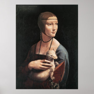Póster Imprimir lienzo - Dama con un Ermine