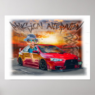 Póster Imprimir Mitsubishi Evo