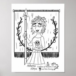 Póster Imprimir página de color de Athena