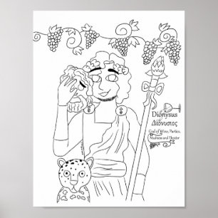 Póster Imprimir página de color de Dionysus