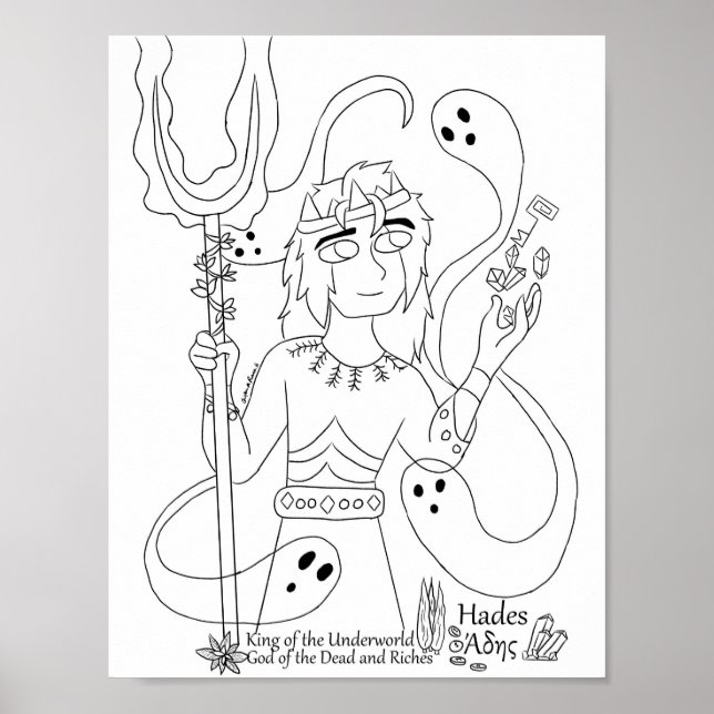 Póster Imprimir página de color de Hades (Frente)