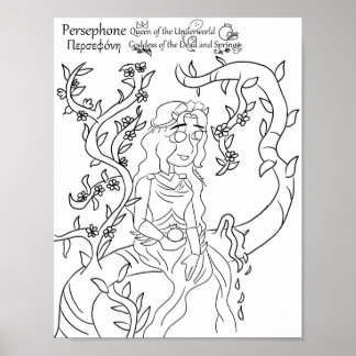 Póster Imprimir página de color de Persephone