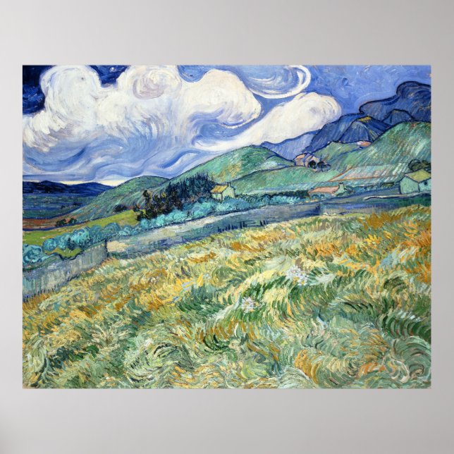 Póster IMPRIMIR | Paisaje de Van Gogh 48x38 de Saint-Ré  (Frente)