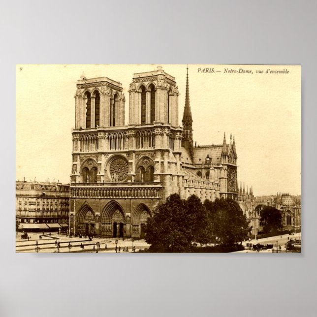 Póster Imprimir - París, Notre Dame (Frente)