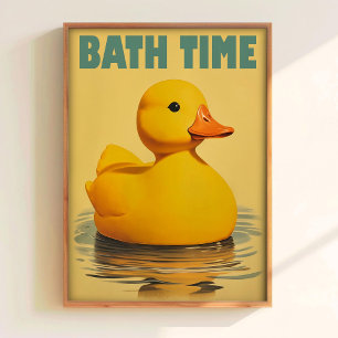 Póster Imprimir Pato Lindo Baño Pato de Goma Amarillo Imp
