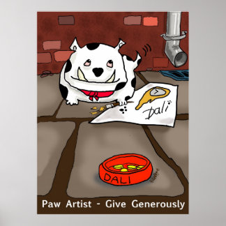 Póster Imprimir "Paw Artist Dali" - por Kev Moore