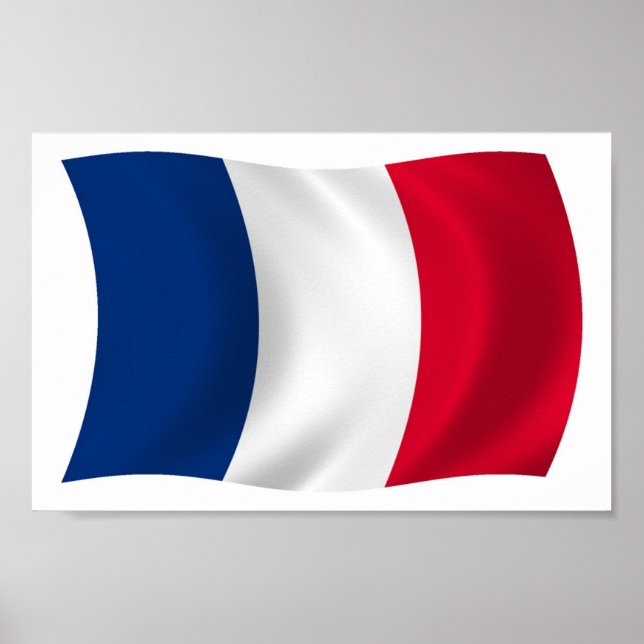 Póster Imprimir Poster de bandera de Francia (Frente)