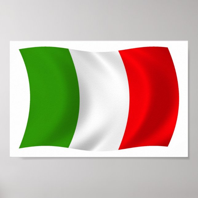 Póster Imprimir Poster de bandera de Italia (Frente)