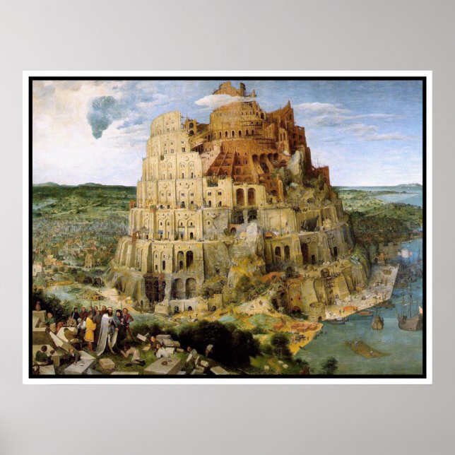 Póster Imprimir/Poster: Torre de Babel - Peter Bruegel (Frente)