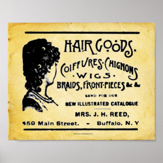 Póster Imprimir productos de cuidado de pelo de cosecha d