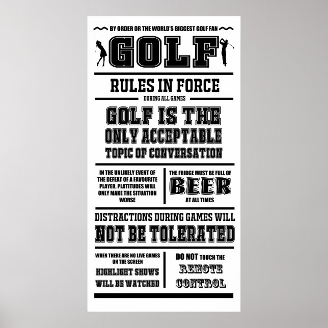 Póster Imprimir reglas de golf (Frente)