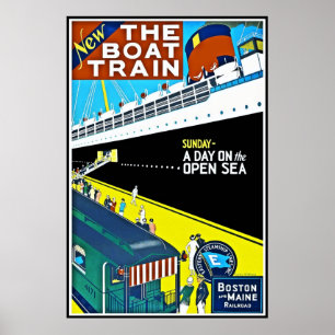 Póster Imprimir Retro Viaje de Imagen Vintage Barco Princ