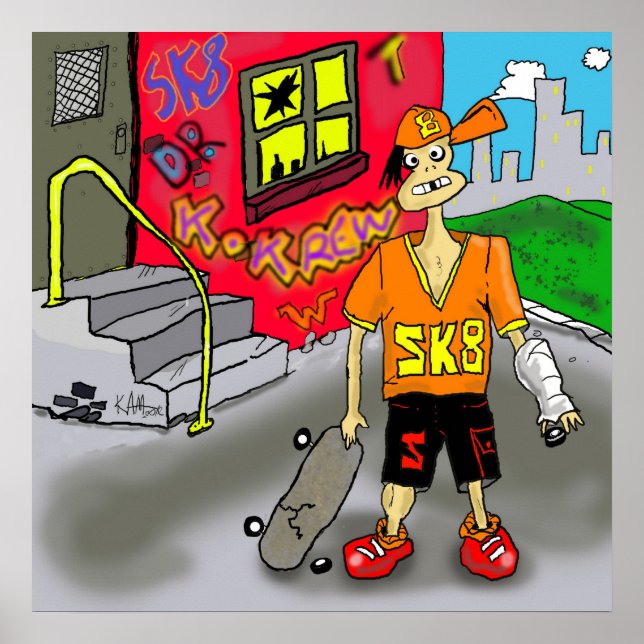 Póster Imprimir "SK8" - por Kev Moore (Frente)