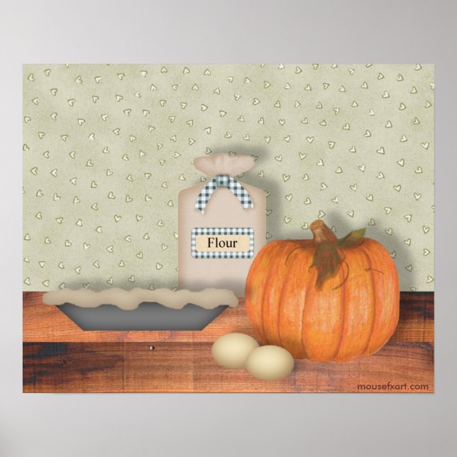Póster Imprimir Tarta De Calabaza Horneada (Frente)