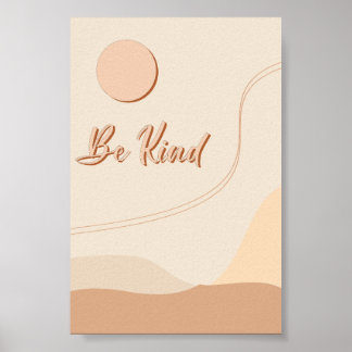 Póster Imprimir tipografía boho neutral Cita amable