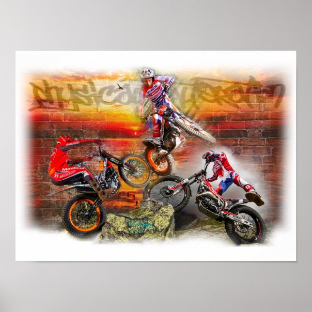 Póster Imprimir trío de bicicletas de prueba (Frente)