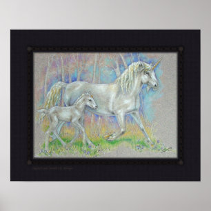 Póster Imprimir - Unicornio y bebé