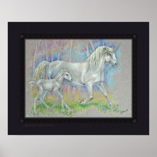 Póster Imprimir - Unicornio y bebé (Frente)