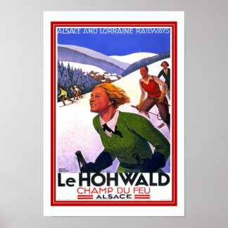 Póster Imprimir Viaje de Imagen Retro Viaje de Esquiar Le