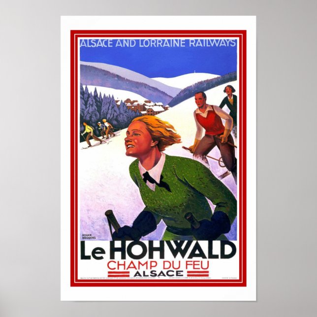 Póster Imprimir Viaje de Imagen Retro Viaje de Esquiar Le (Frente)