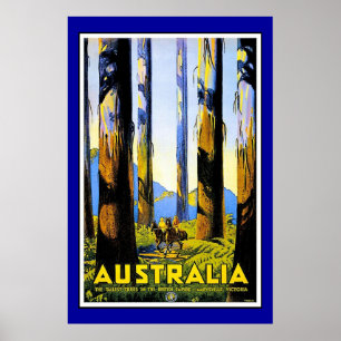 Póster Imprimir Viaje de Imagen Retro Vintage Australia