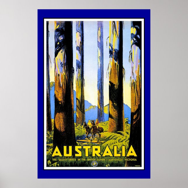 Póster Imprimir Viaje de Imagen Retro Vintage Australia (Frente)