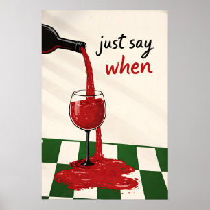 Póster Imprimir vino, solo di cuándo, pared de cocina ret