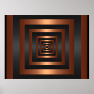 Póster Imprimir visión rectangular negro y cobre