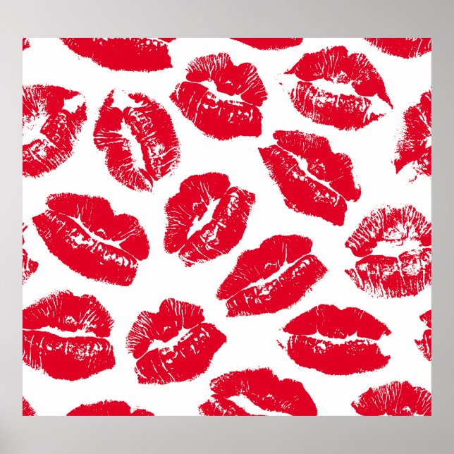 Póster Imprint Kiss Red Lips: Vieja sin Marea (Frente)