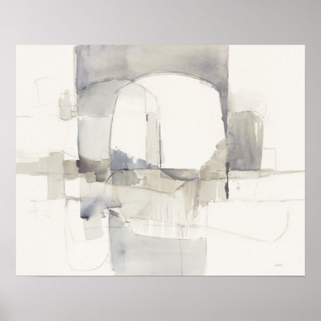 Póster Improvisación I Gris Abstract Print (Frente)