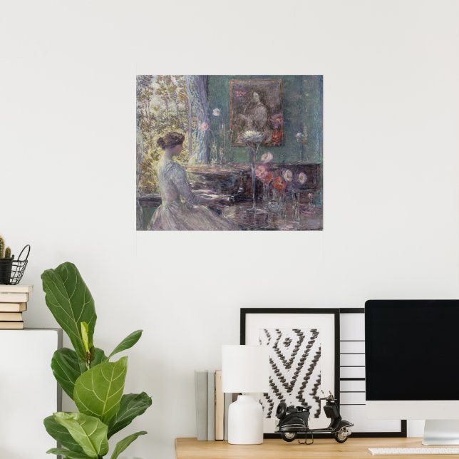 Póster Improvisación por Frederick Childe Hassam (Oficina en casa)
