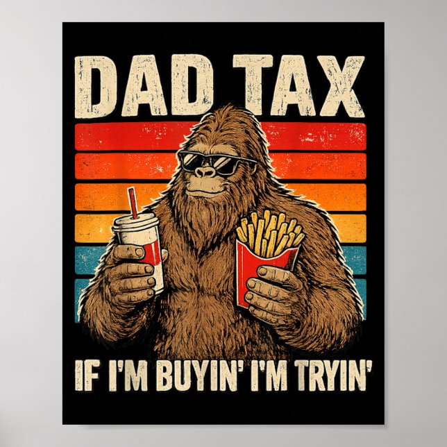 Póster Impuesto al papá retro si comprando intentando día (Frente)