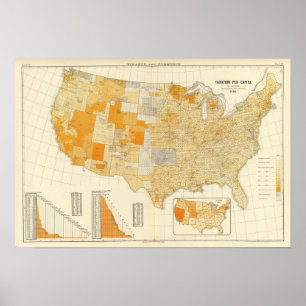 Póster Impuestos per cápita, condados