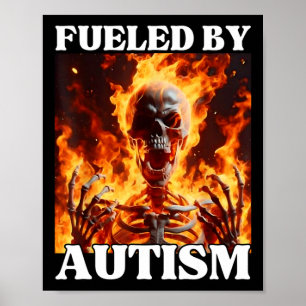 Póster Impulsado Por El Autismo Gracioso Cringe Duro Skel