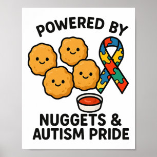 Póster Impulsado por nuggets de pollo y orgullo autista h