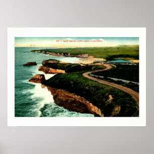 Póster Impulsión de la costa, vintage de Santa Cruz,