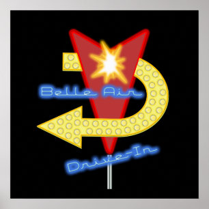 Póster Impulsión del estilo de los años 50 en poster del