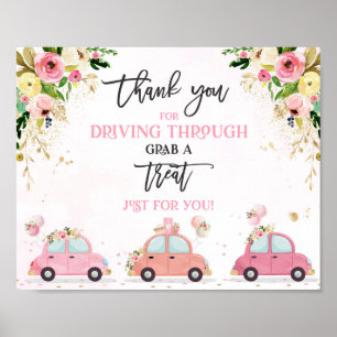 Póster Impulso Por Baby Shower Trate Favor Rótulo Floral 