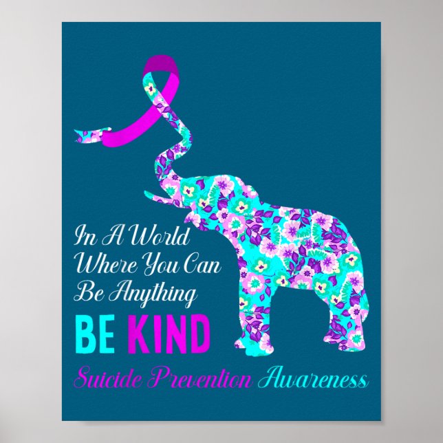 Póster In A World Be Kind Suprt Suicide Prevention Awaren (Frente)