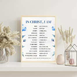 Póster In Christ I Am – Christian Identity Bible Verse 